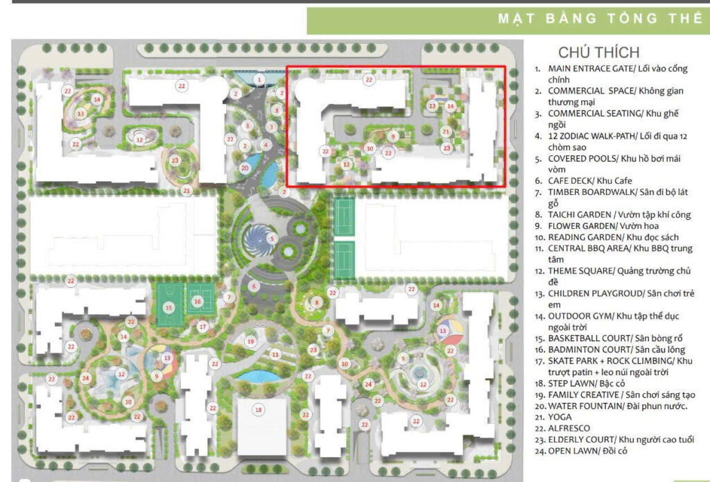 3. Mặt bằng tổng thể Masteri Cao Xà Lá – Quy hoạch thông minh, tối ưu không gian sống